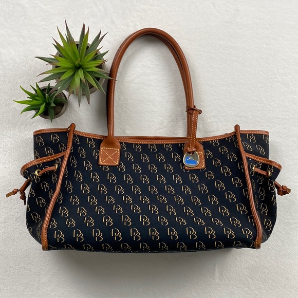 Dooney & Bourke Handbags - Dooney & Bourke Monogram Tote Bag with Charm (Black)